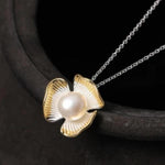 925 Sterling Silver Natural White Pearl Pendant Necklace - Smiley Giant