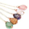 Tree of Life Pendant Natural Crystal Stone Necklace - Smiley Giant