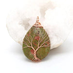 Tree of Life Pendant Natural Crystal Stone Necklace - Smiley Giant